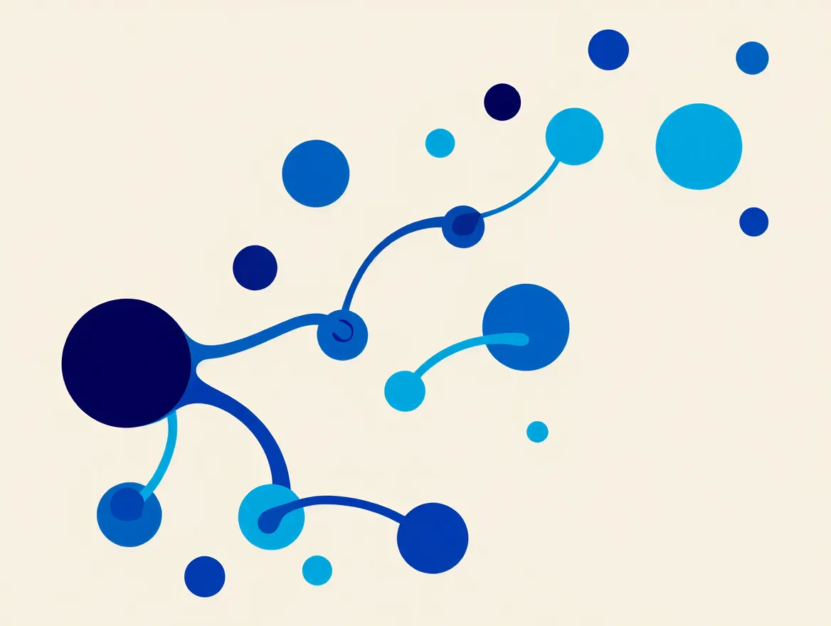 Abstract illustration showing interconnected circles representing mindful awareness integrated into daily life