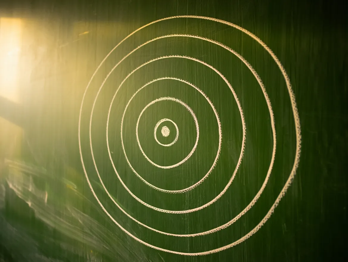 Concentric circles representing layers of focused attention radiating from a centered point